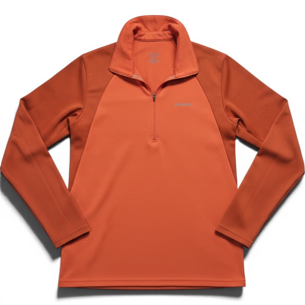 Patagonia Capilene Midweight Quarter Zip Pullover Mens Small Orange‎ Gorpcore